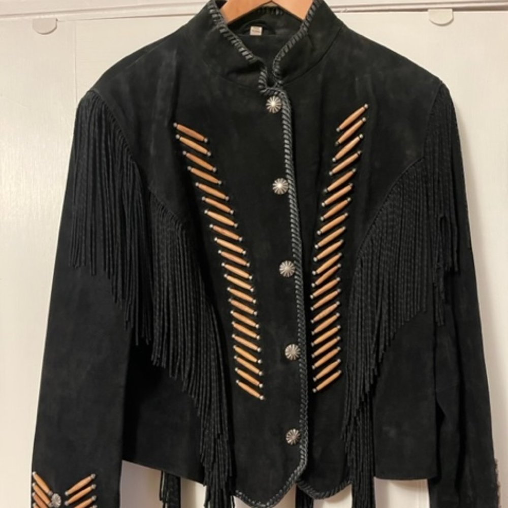 Cripple Creek Beaded Buffalo Suede Jacket, size XXL